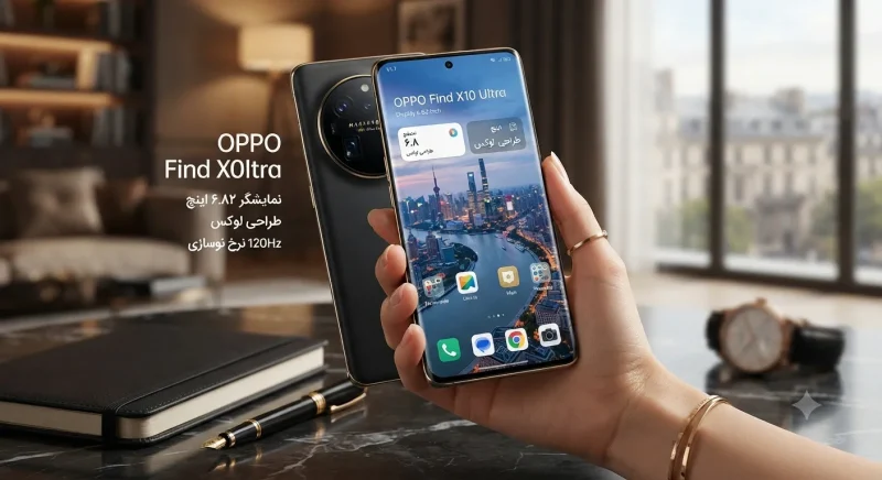 نمایشگر ۶.۸۲ اینچی و طراحی لوکس گوشی اوپو فایند X10 اولترا