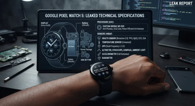 مشخصات فنی پردازنده و سنسورهای Pixel Watch 5 در گزارشات لو رفته