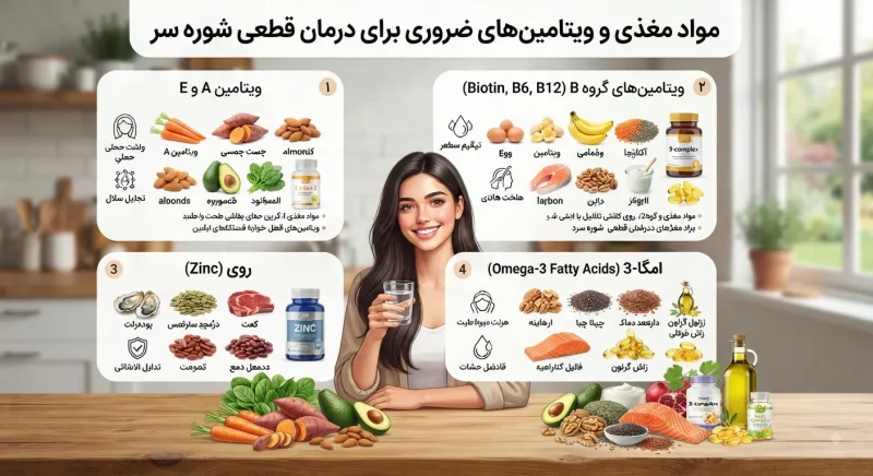 مواد مغذی و ویتامین‌های ضروری برای درمان قطعی شوره سر