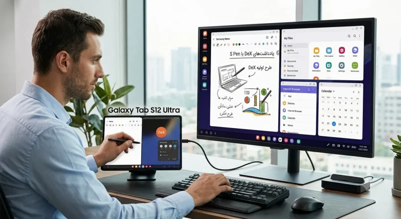 استفاده از قلم S-Pen و حالت DeX در گلکسی تب S12 اولترا