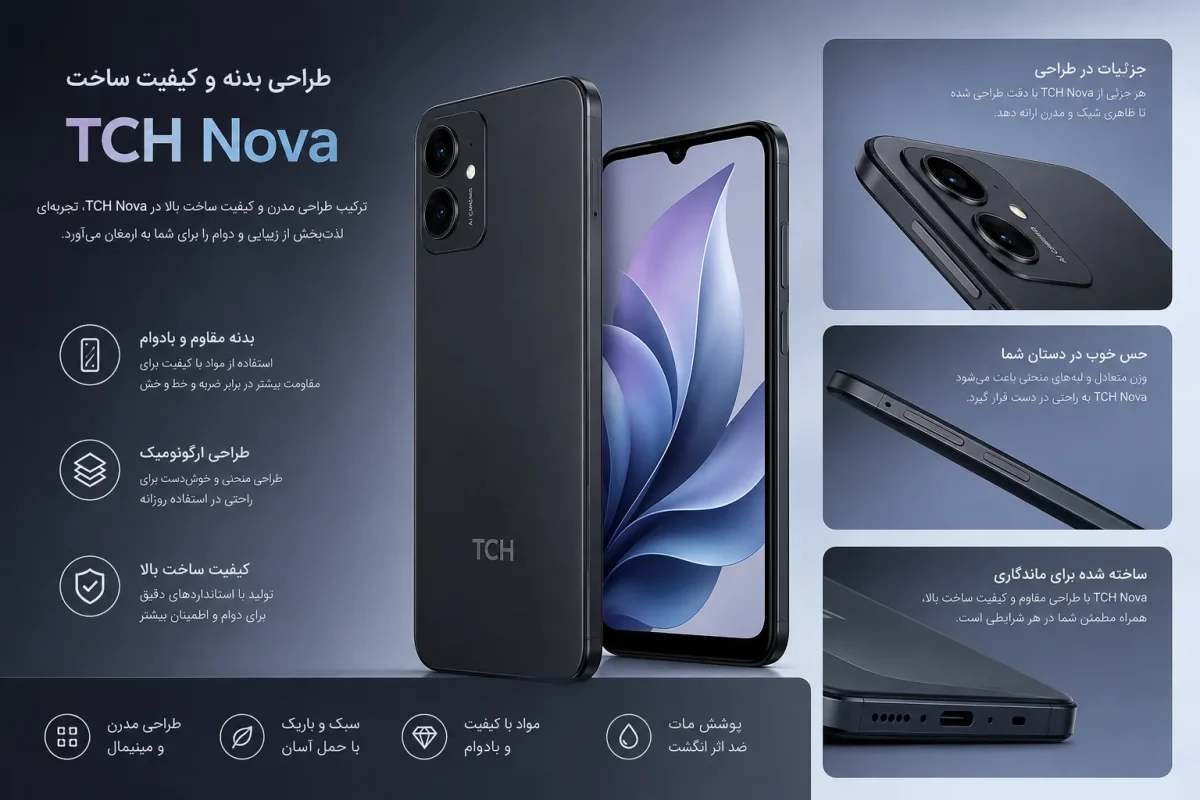طراحی بدنه و کیفیت ساخت گوشی TCH Nova