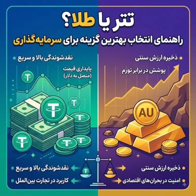 تتر یا طلا؟ راهنمای انتخاب بهترین گزینه برای سرمایه‌گذاری