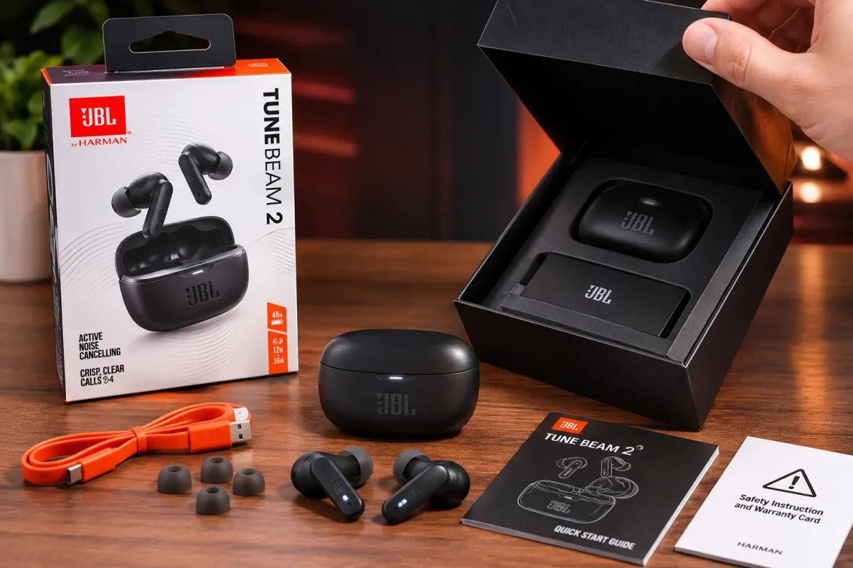 جعبه‌گشایی هدفون بلوتوثی جی بی ال Tune Beam 2