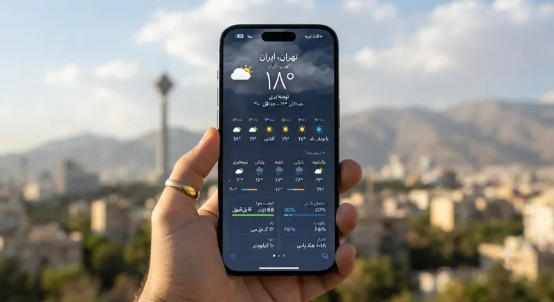 رابط کاربری اپلیکیشن هواشناسی آیفون