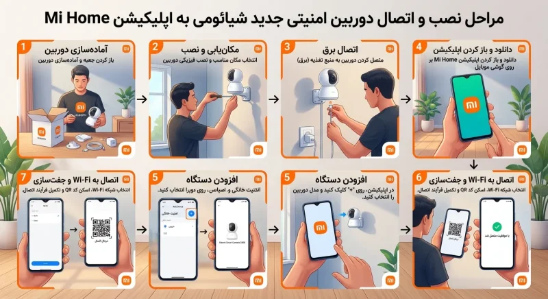 نصب آسان دوربین امنیتی جدید شیائومی مراحل نصب و اتصال دوربین امنیتی جدید شیائومی به اپلیکیشن