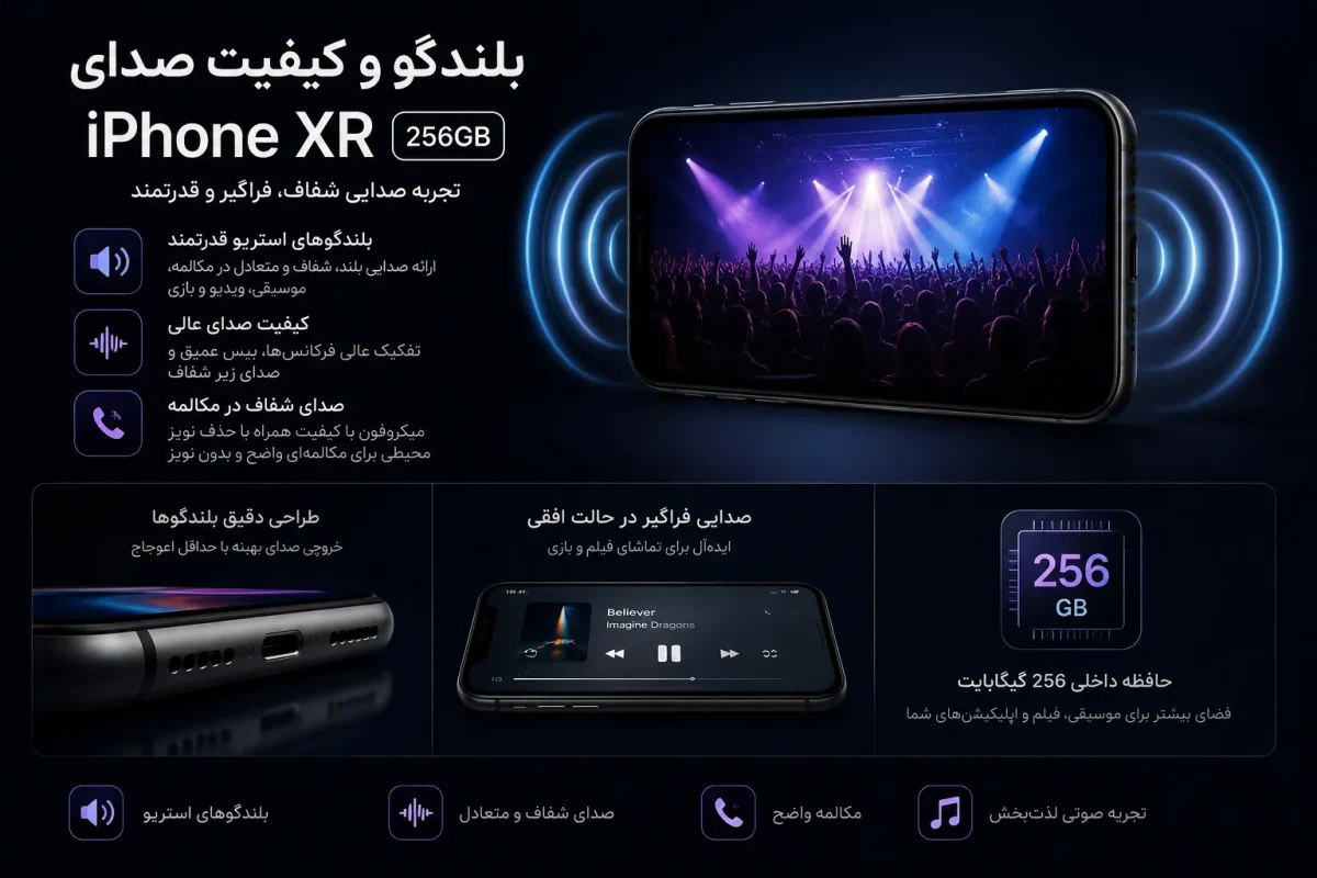 بلندگو و کیفیت صدای آیفون ایکس آر ۲۵۶ گیگابایت