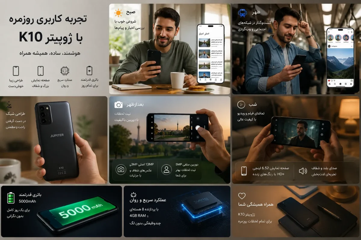 تجربه کاربری روزمره با گوشی ژوپیتر K10