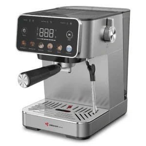 اسپرسوساز خانگی تمام‌اتوماتیک 1500 میلی‌لیتری مباشی مدل ME-ECM2122 با فشار بخار 20 بار، توان 1100 وات و بدنه استیل