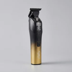 ماشین اصلاح موی صورت شارژی کیمی مدل KM-1859 با موتور 5 وات، تیغه‌های استیل ضدزنگ DLC، قابلیت تنظیم سرعت، باتری لیتیومی با شارژ سریع و نمایشگر LED