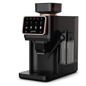 اسپرسوساز تمام اتوماتیک آزتک مدل A-8102 با فشار بخار 25 بار، آسیاب قهوه 12 مرحله‌ای، نمایشگر LCD و مخزن آب 2 لیتری