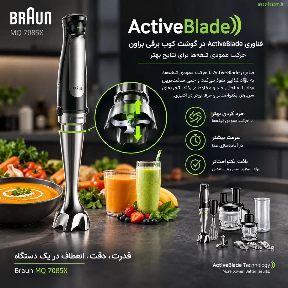 تکنولوژی ActiveBlade در گوشت کوب براون MQ 7045x