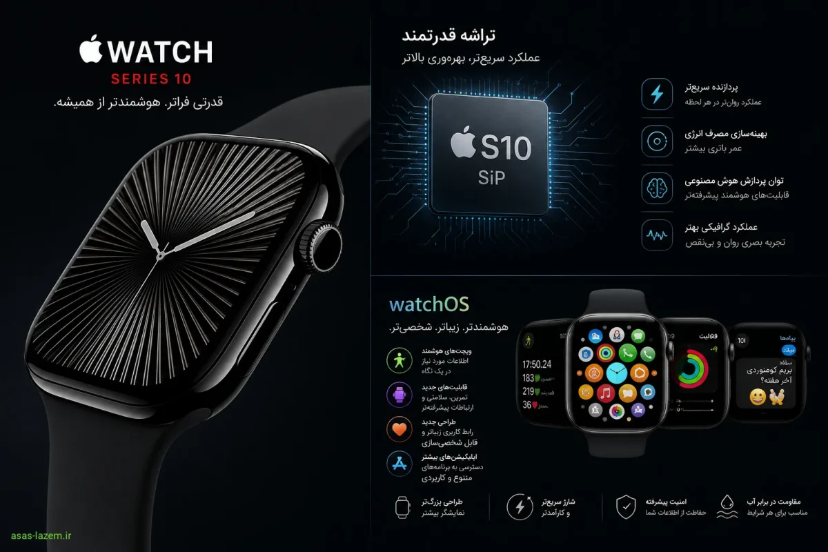 تراشه قدرتمند و سیستم عامل watchOS در اپل واچ سری 10
