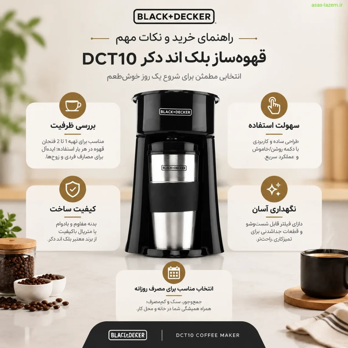 نکات کلیدی قبل از خرید قهوه ساز بلک اند دکر DCT10 راهنمای خرید و نکات مهم قهوه ساز بلک اند دکر DCT10