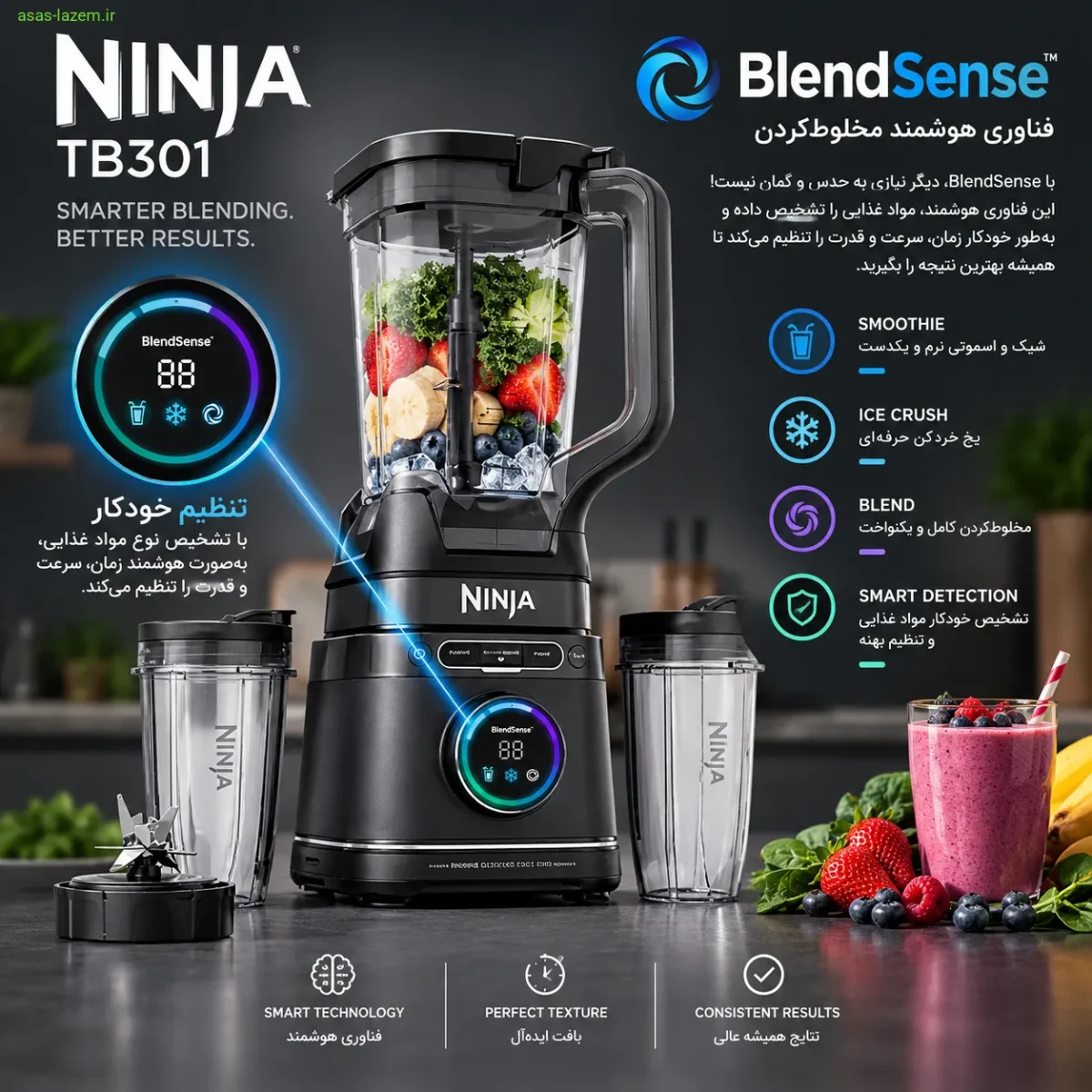 فناوری BlendSense در مخلوط کن نینجا TB301