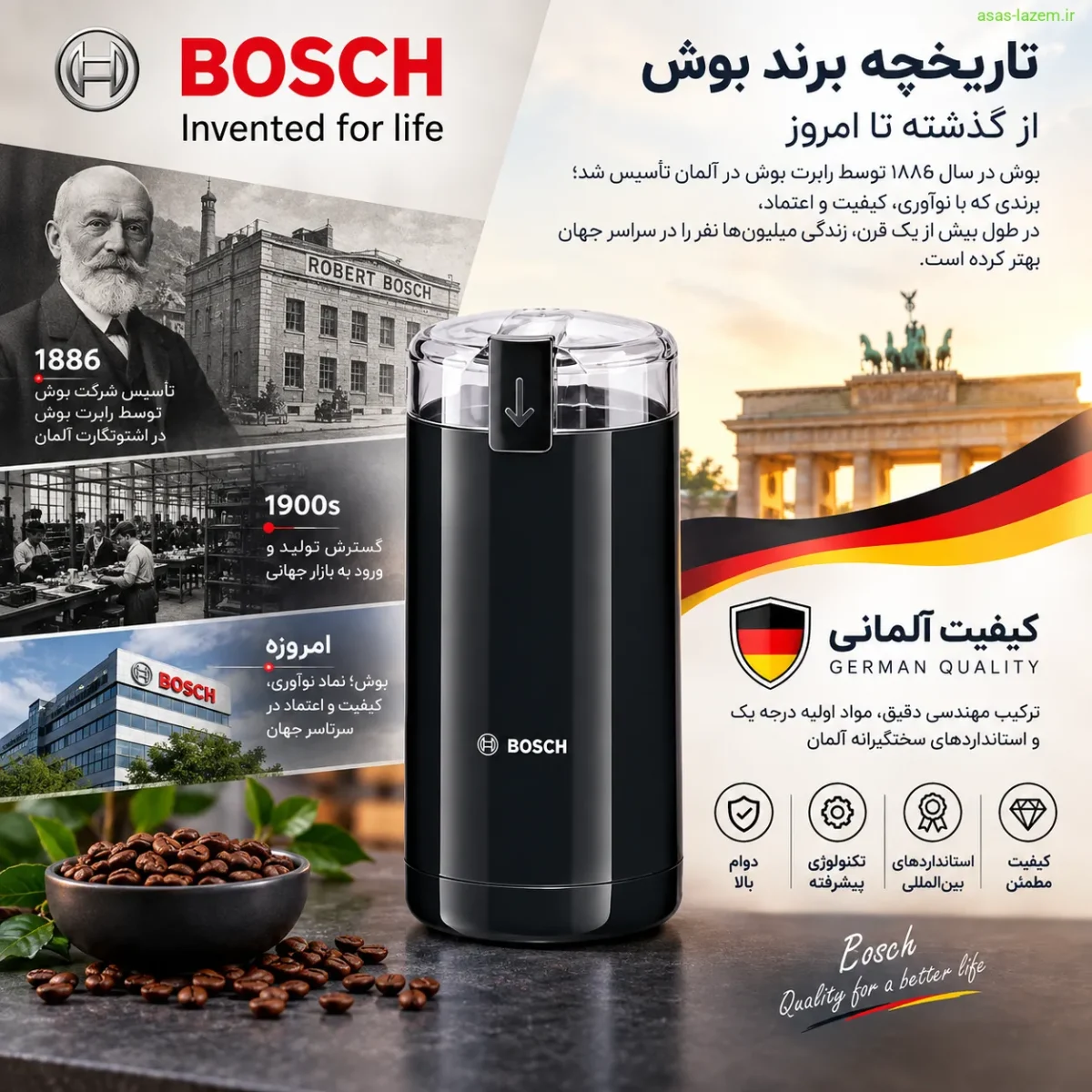 برند بوش؛ نماد کیفیت و دوام تاریخچه برند بوش و کیفیت آلمانی