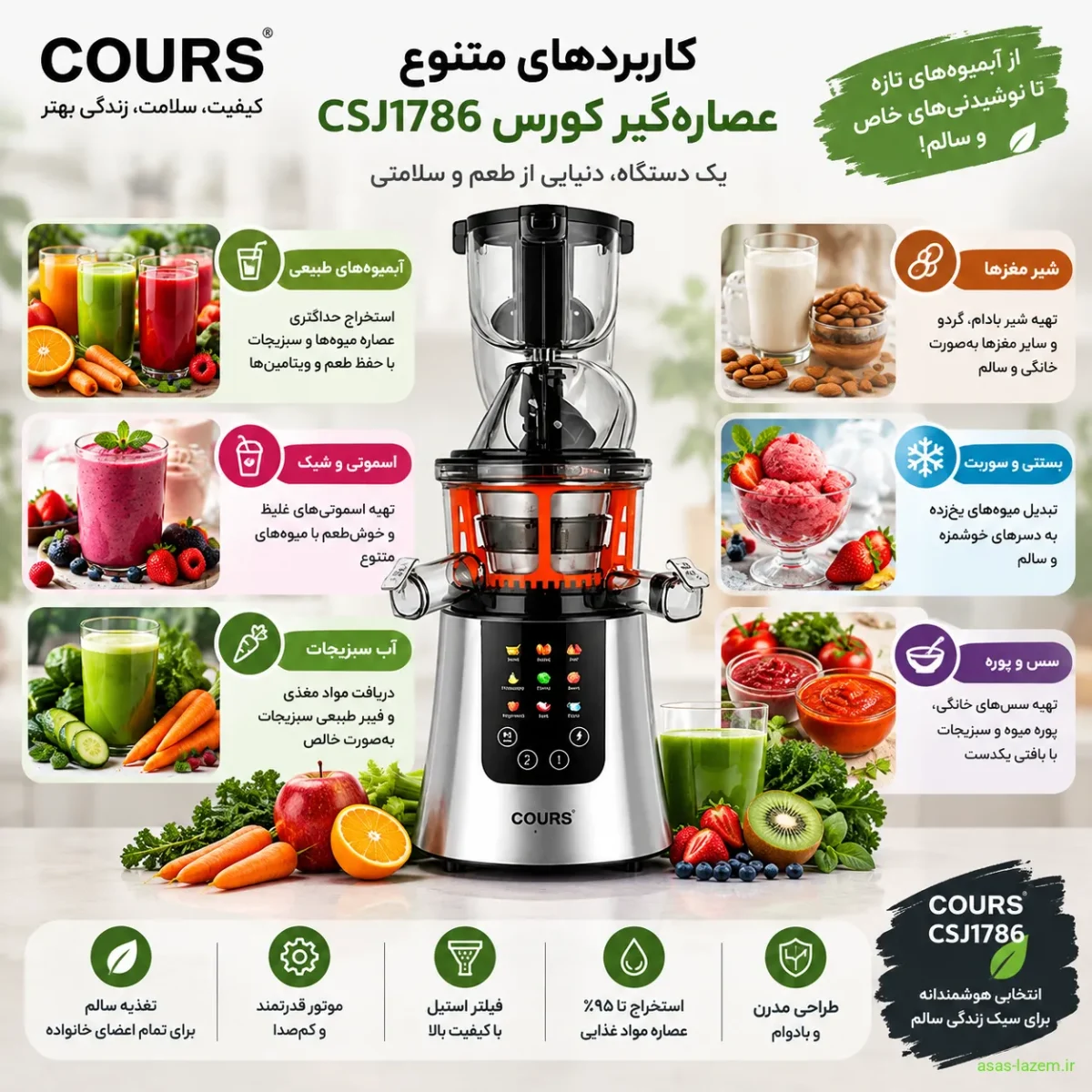 کاربردهای متنوع عصاره‌گیر کورس CSJ1786