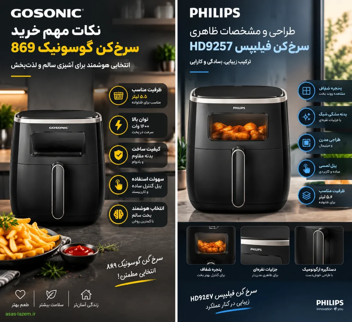 طراحی و مشخصات ظاهری سرخ کن فیلیپس HD9257