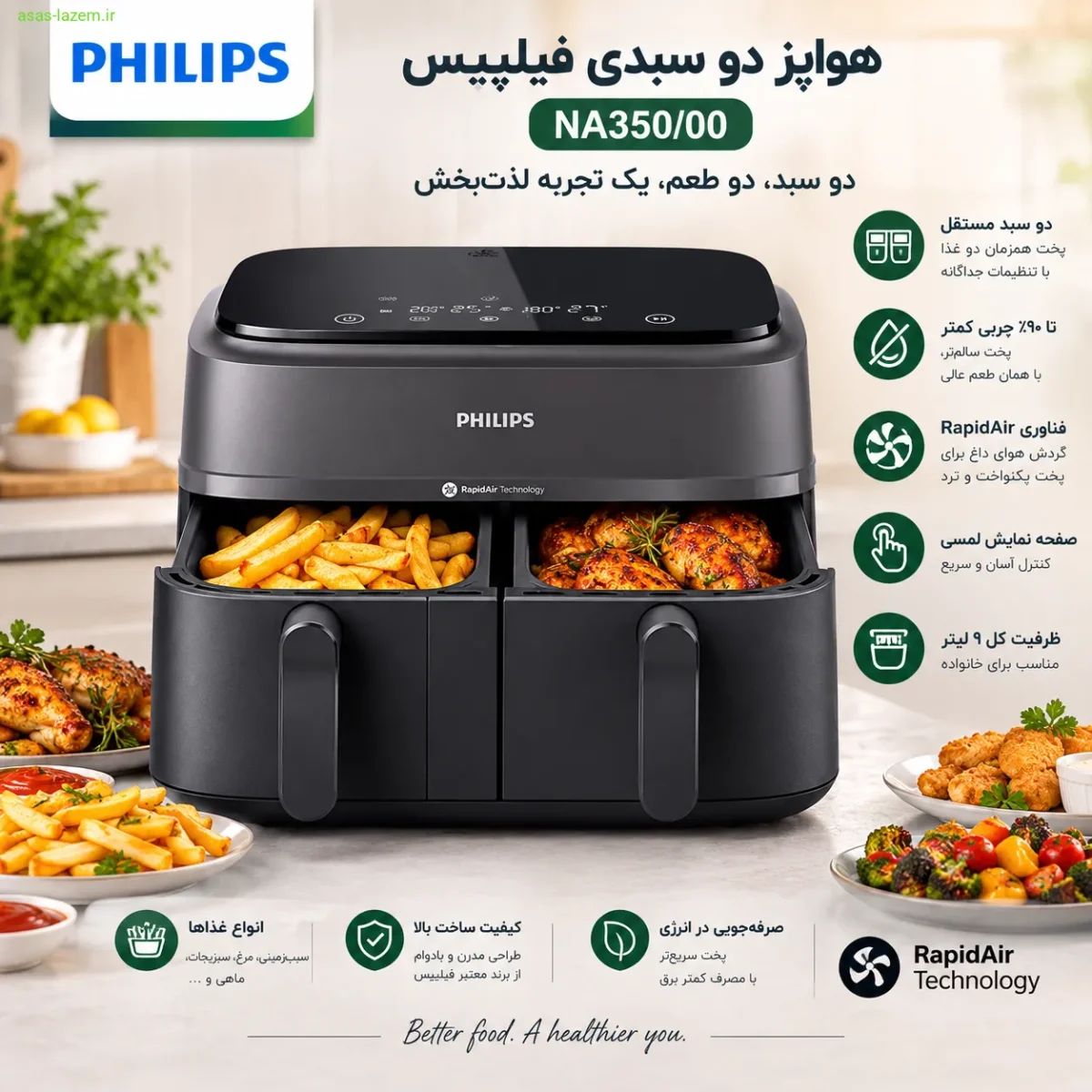 طراحی دو سبدی هواپز فیلیپس NA350/00