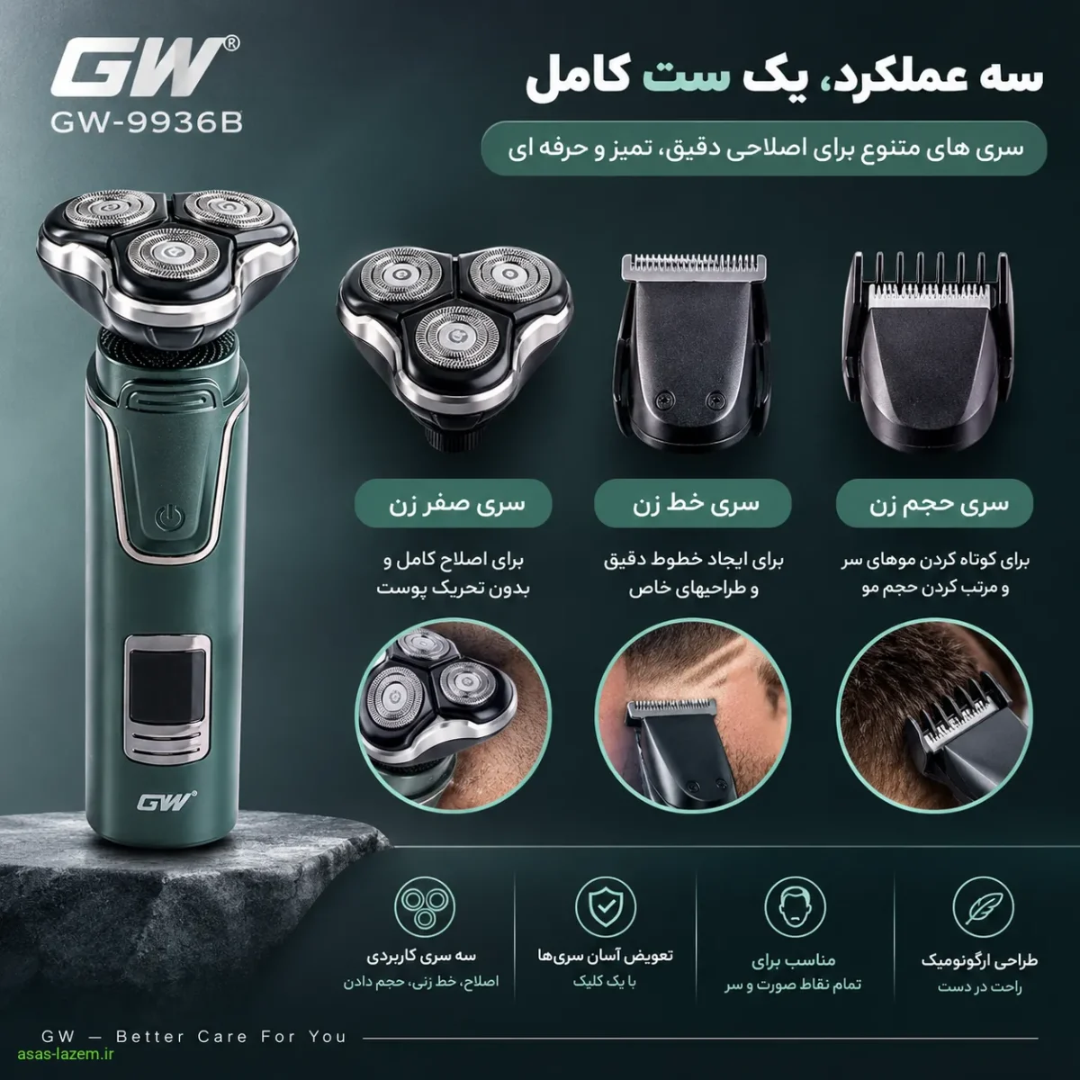 سری های مختلف صفر زن، خط زن و حجم زن برای ست GW-9936B
