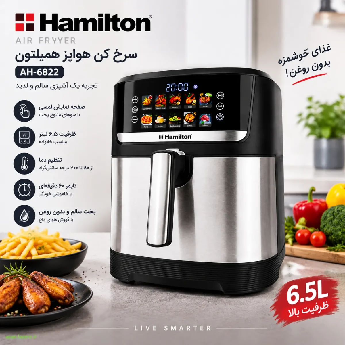 نمای کلی سرخ کن هواپز همیلتون AH-6822