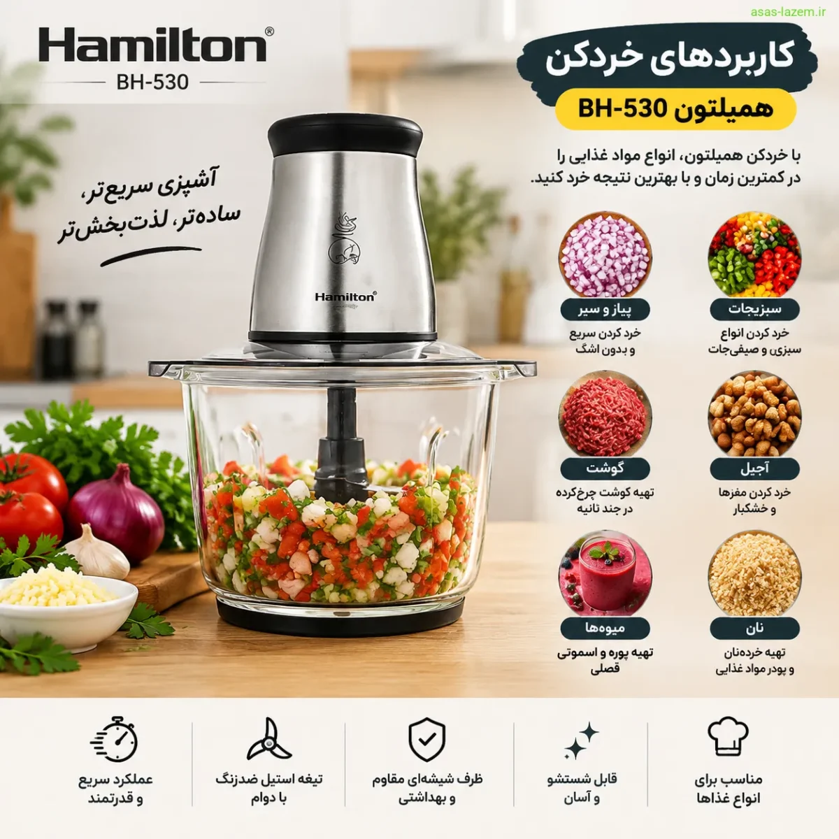 کاربردهای خردکن همیلتون BH-530 در آشپزخانه