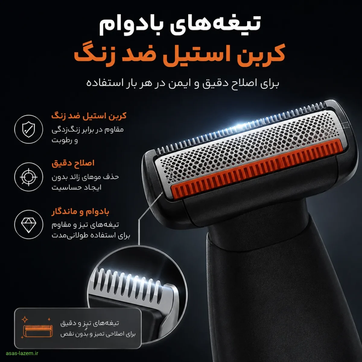 تیغه های بادوام کربن استیل ضد زنگ برای اصلاح دقیق ماشین اصلاح بدن هیگن