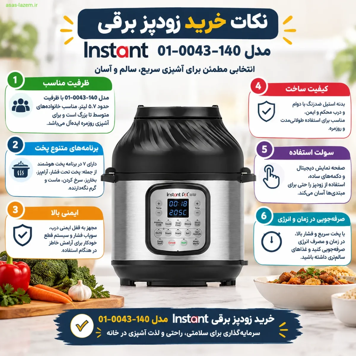 نکات خرید زودپز برقی اینستنت 01-0043-140
