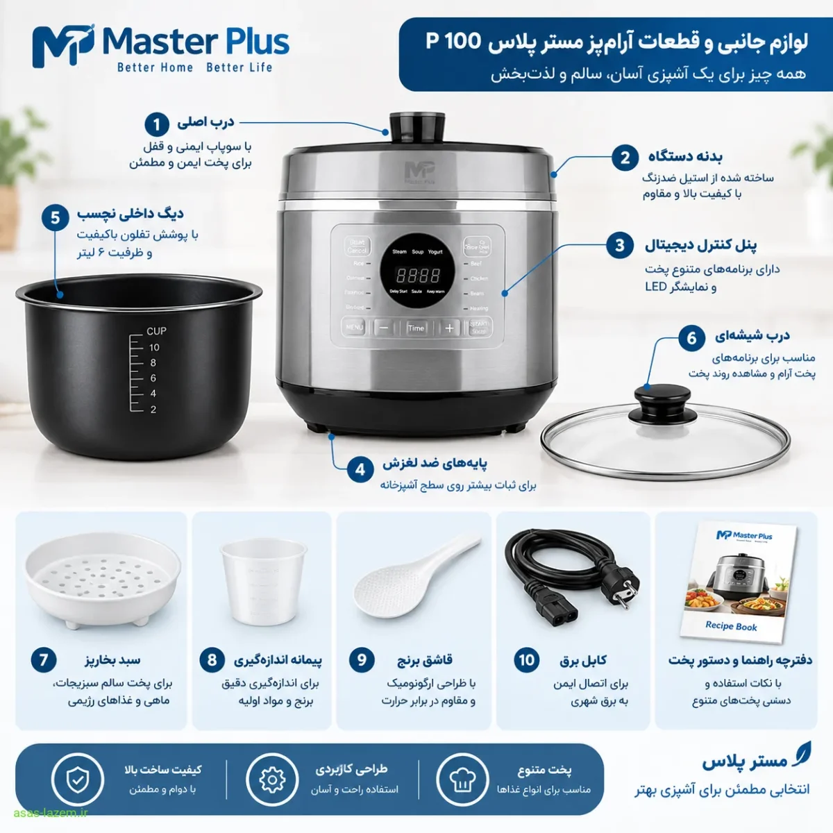 لوازم جانبی و قطعات آرام‌پز مستر پلاس P 100