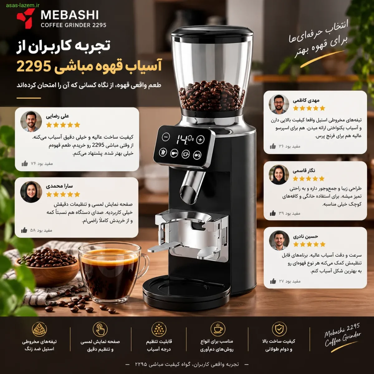 تجربه کاربران از آسیاب قهوه مباشی 2295