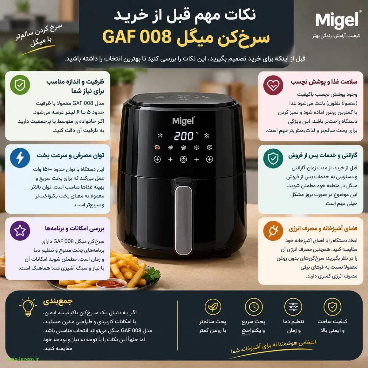 نکات مهم قبل از خرید سرخ‌کن میگل GAF 008