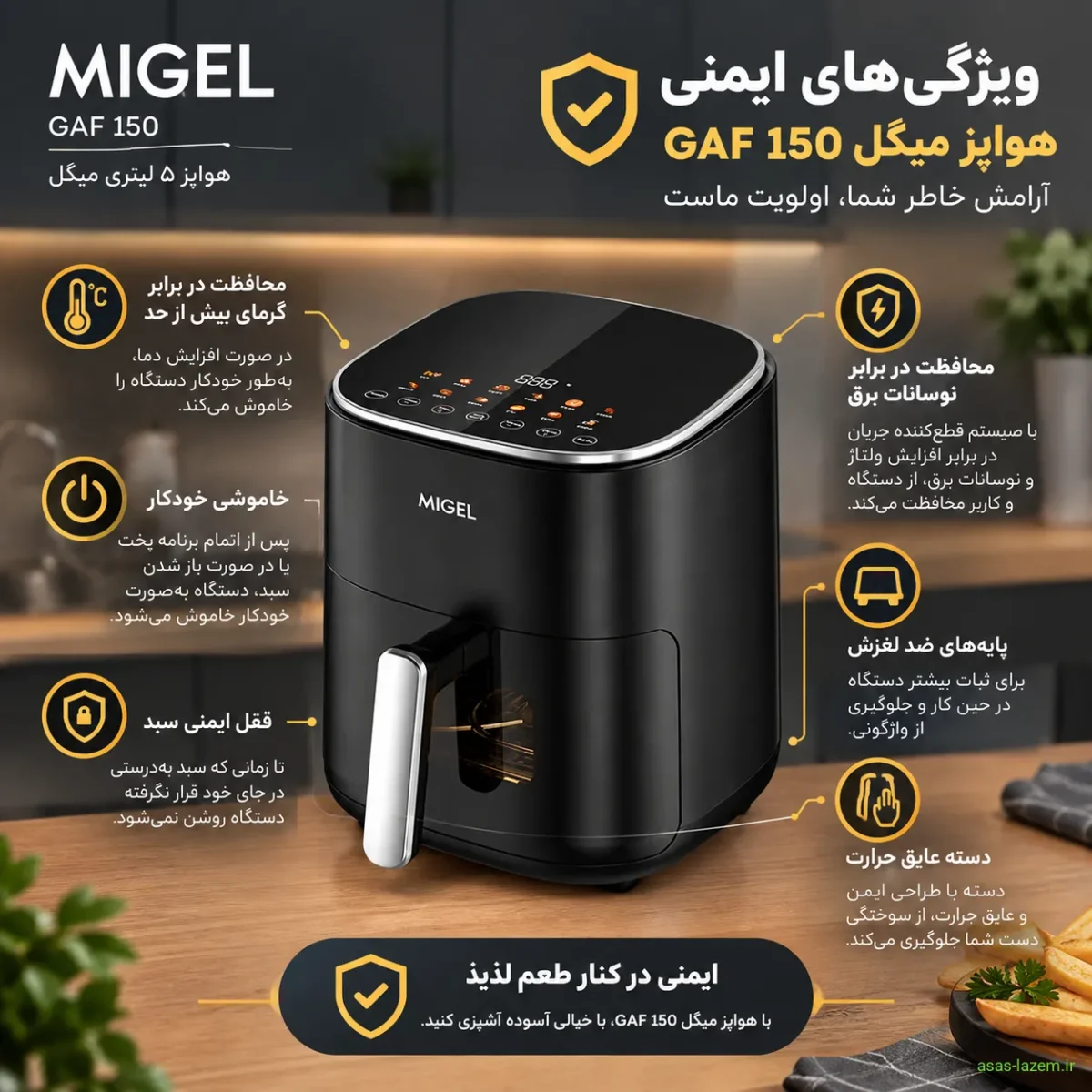 ویژگی‌های ایمنی هواپز میگل GAF 150