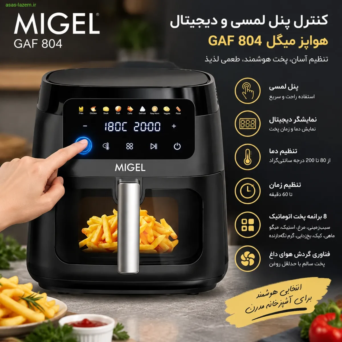 کنترل پنل لمسی هواپز میگل GAF 804 کنترل پنل لمسی و دیجیتال هواپز میگل GAF 804
