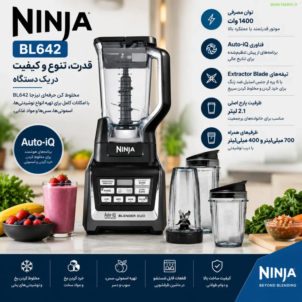 مشخصات فنی مخلوط کن نینجا BL642