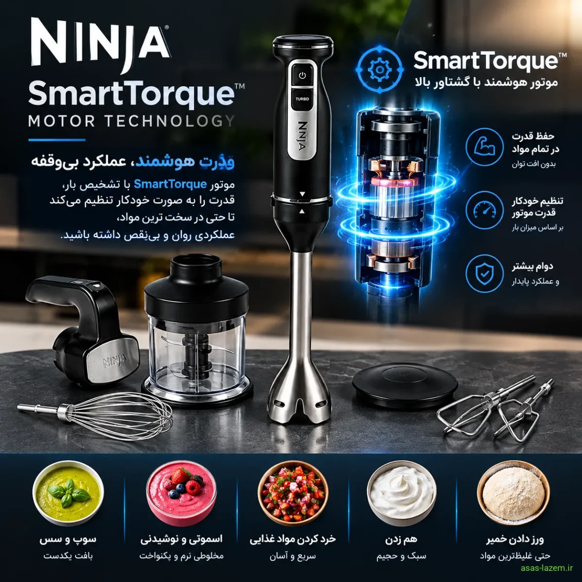فناوری موتور SmartTorque در گوشت کوب برقی نینجا
