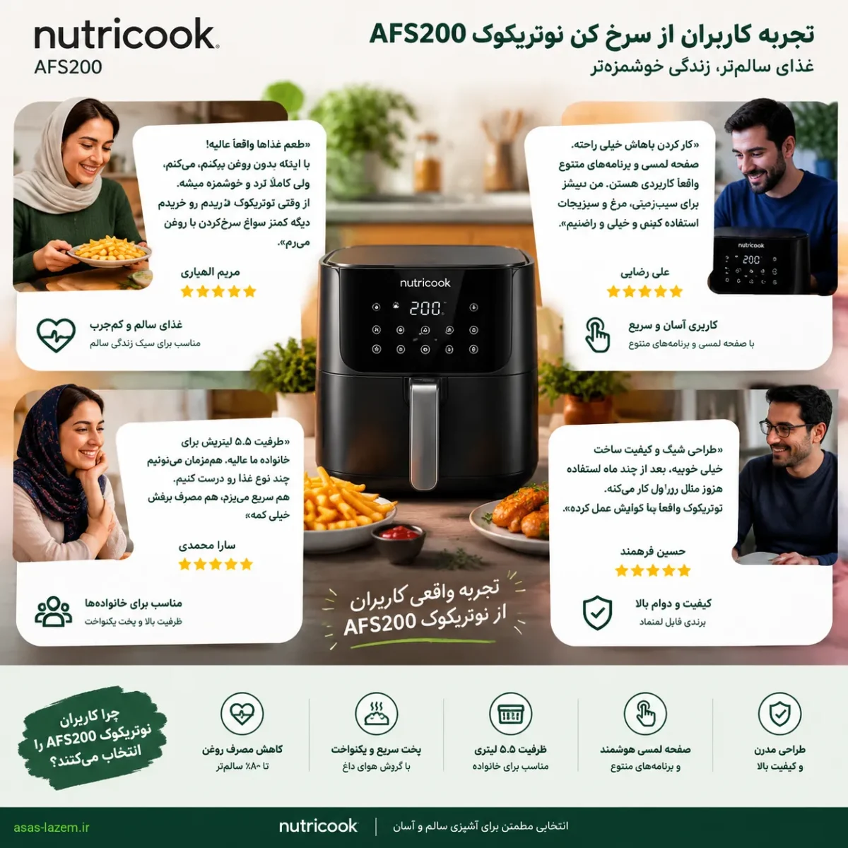 تجربه کاربران از سرخ کن نوتریکوک AFS200