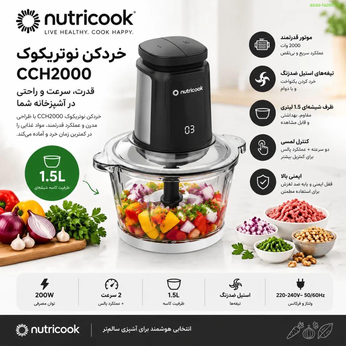 طراحی و مشخصات فنی خردکن نوتریکوک CCH2000