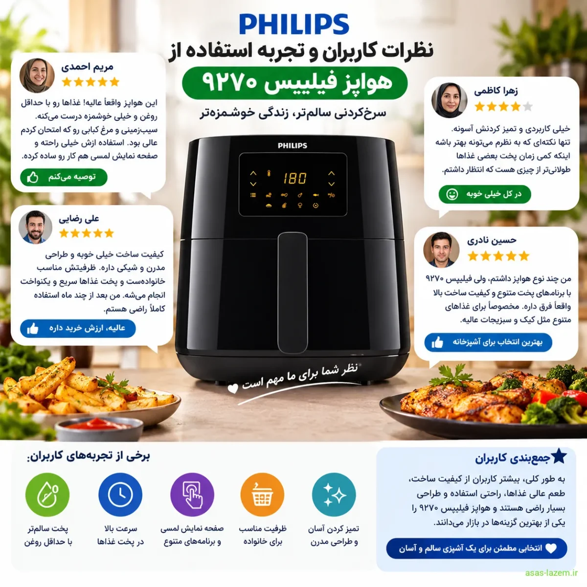 نظرات کاربران و تجربه استفاده از هواپز فیلیپس ۹۲۷۰