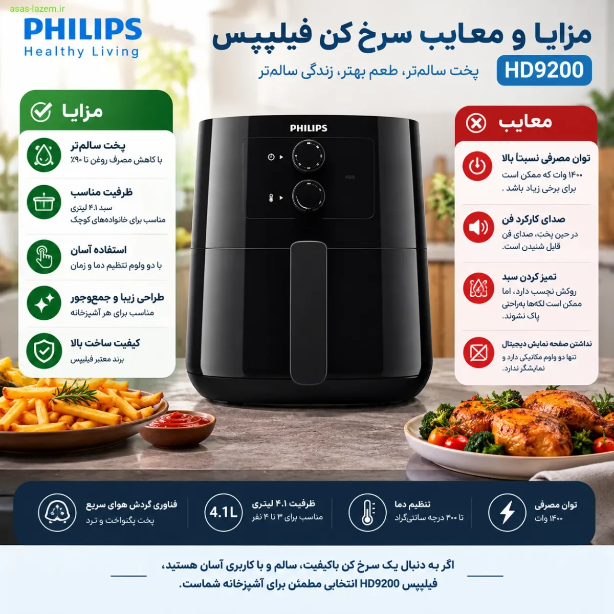 مزایا و معایب سرخ کن فیلیپس HD9200