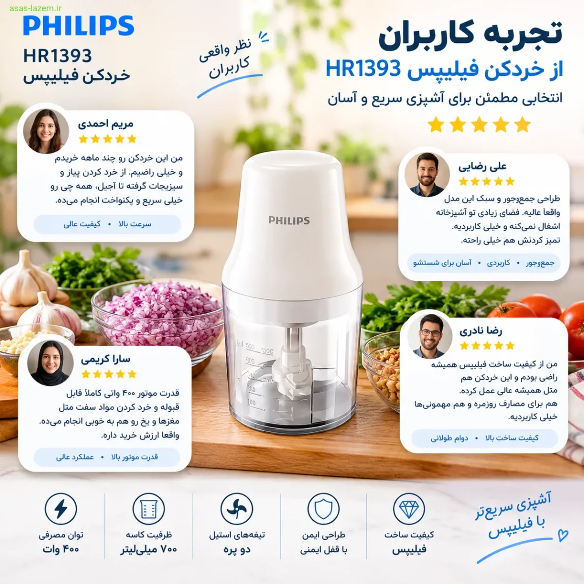 تجربه کاربران از خردکن فیلیپس HR1393