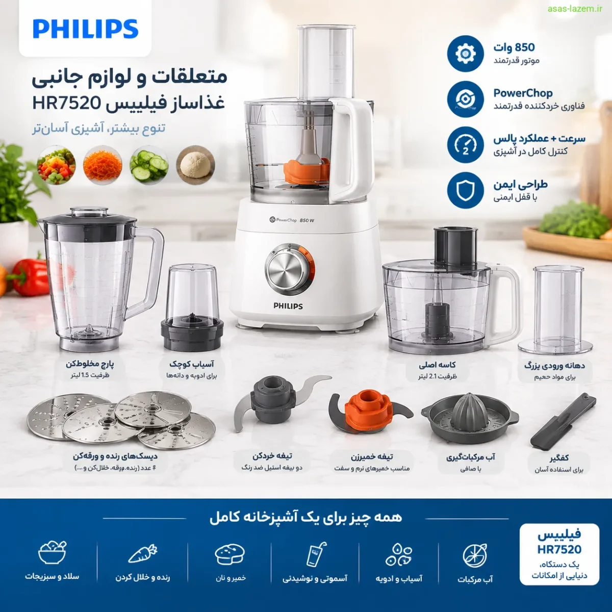 متعلقات و لوازم جانبی غذاساز فیلیپس HR7520