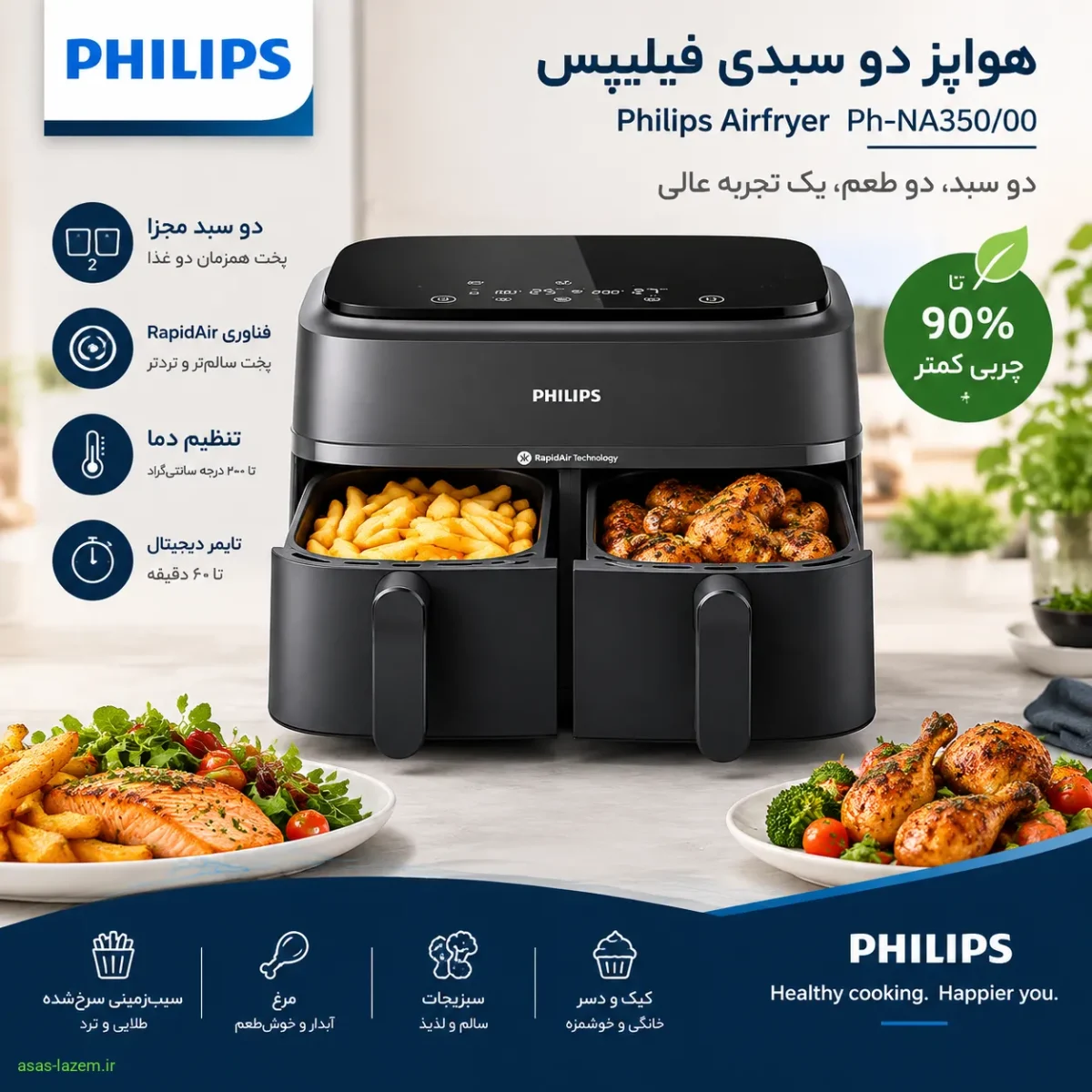 طراحی دو سبدی هواپز فیلیپس Ph-NA350/00