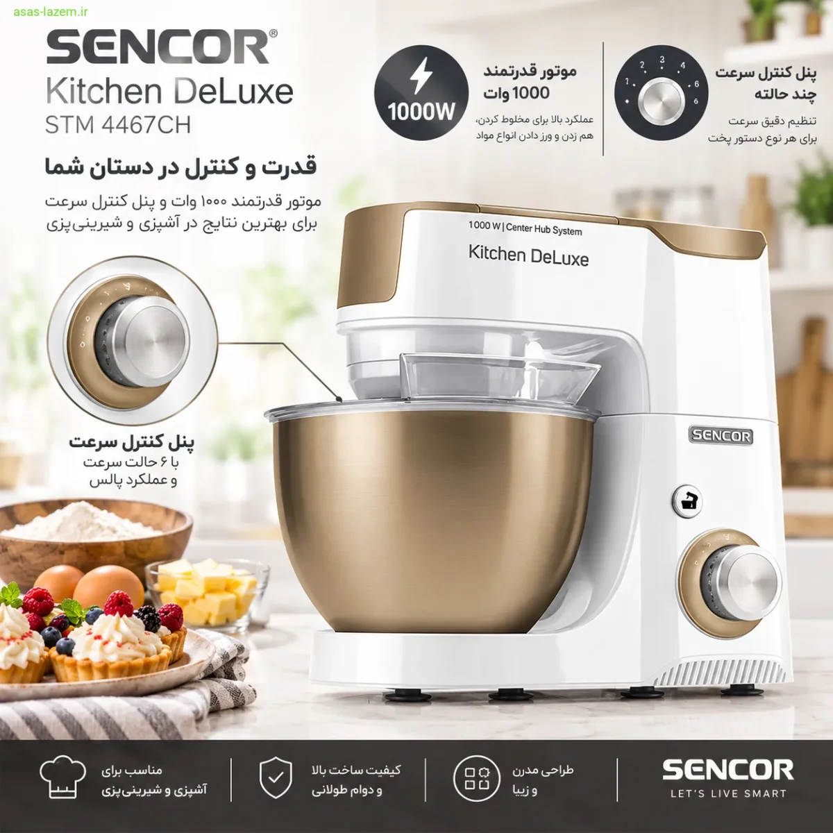 موتور ۱۰۰۰ وات و پنل کنترل سرعت غذاساز سنکور STM 4467CH