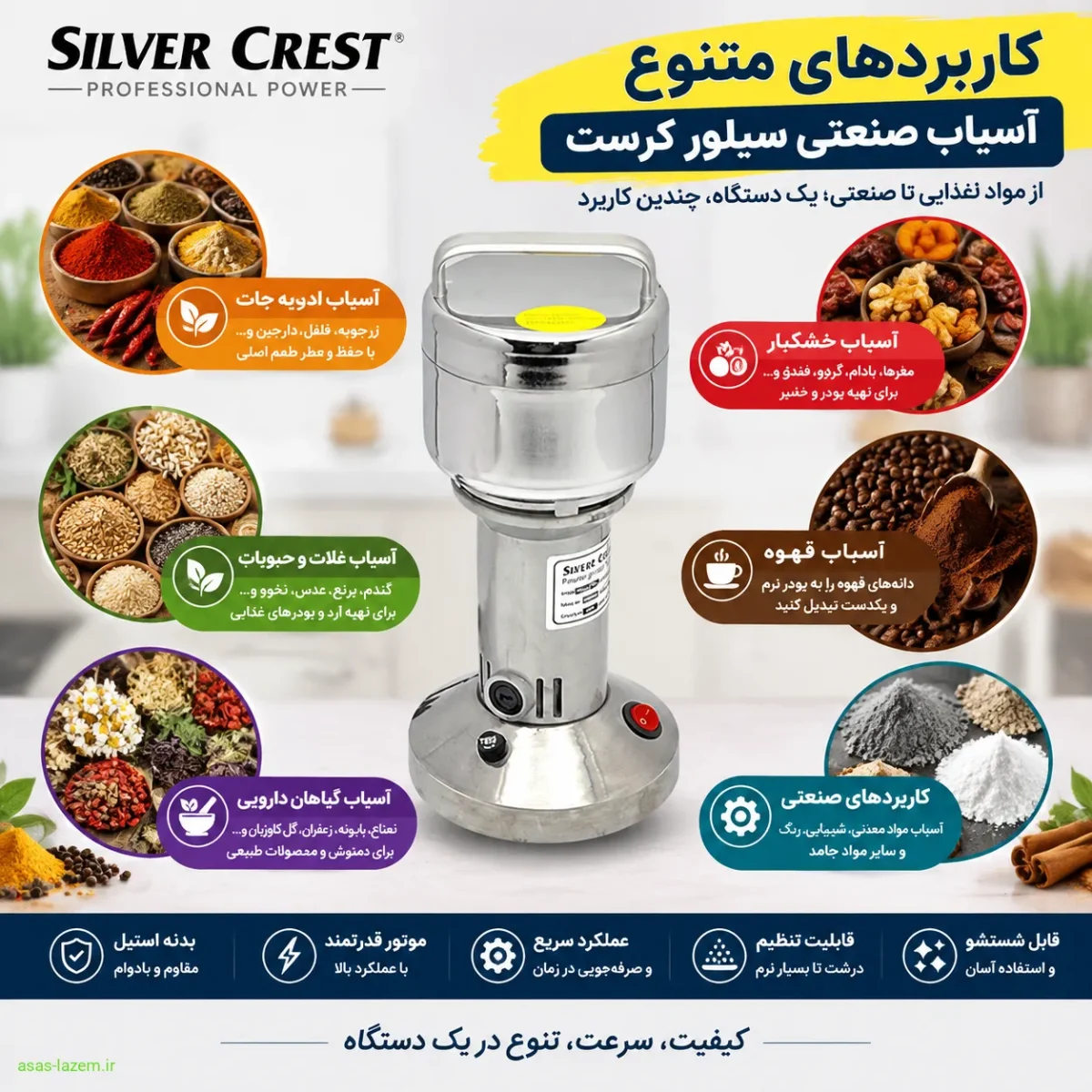 کاربردهای متنوع آسیاب صنعتی سیلور کرست