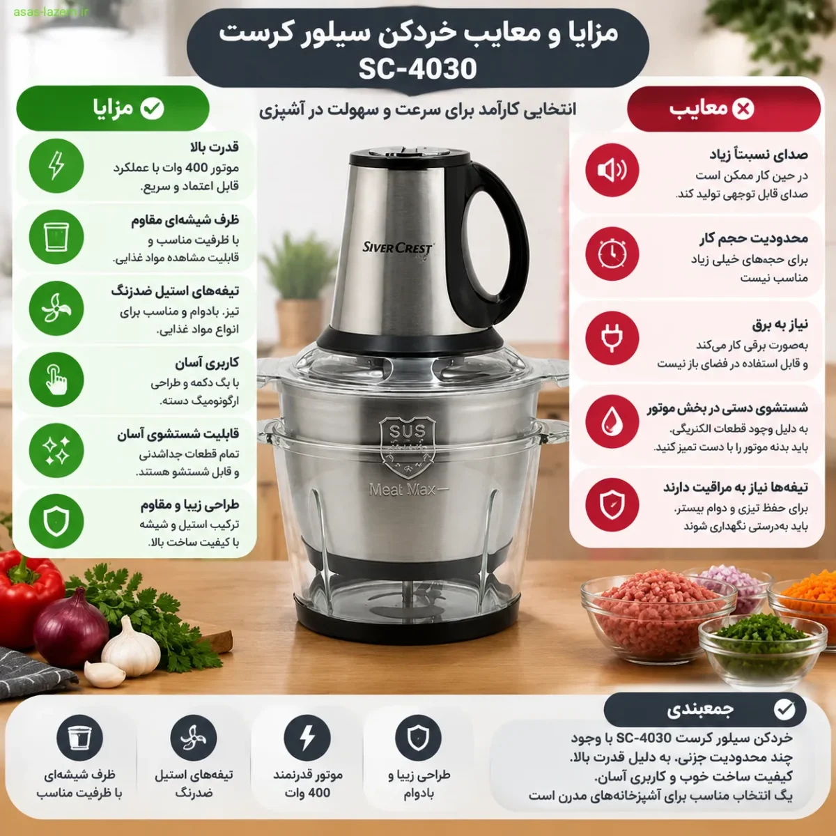 مزایا و معایب خردکن سیلور کرست SC-4030
