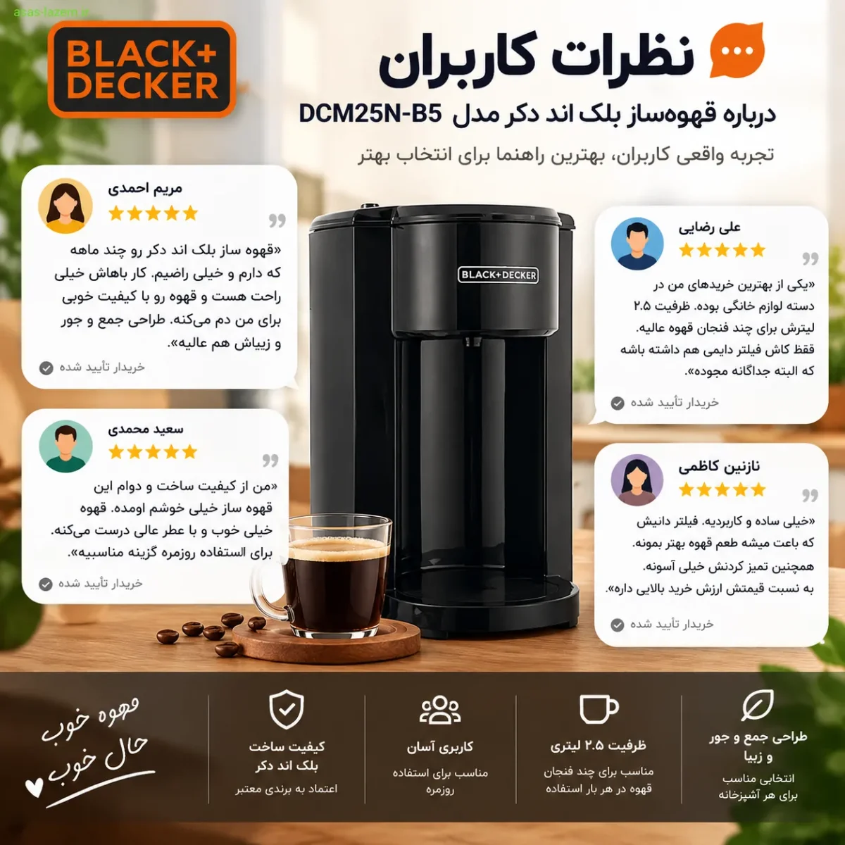 نظرات کاربران قهوه ساز بلک اند دکر DCM25N-B5