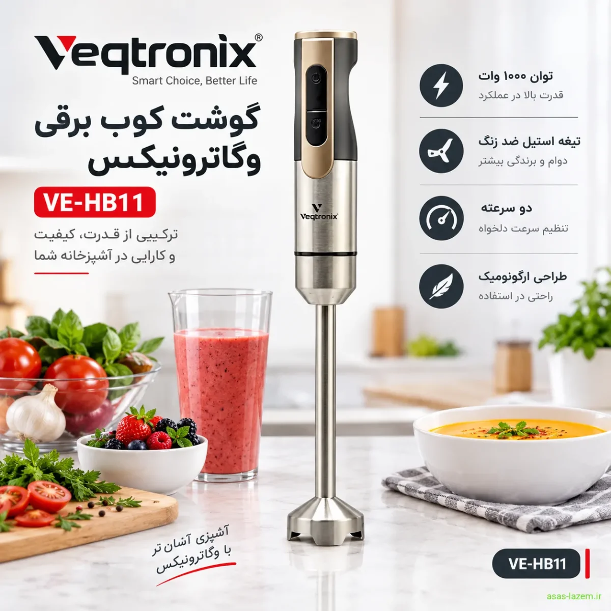 نمای کلی گوشت کوب برقی وگاترونیکس VE-HB11