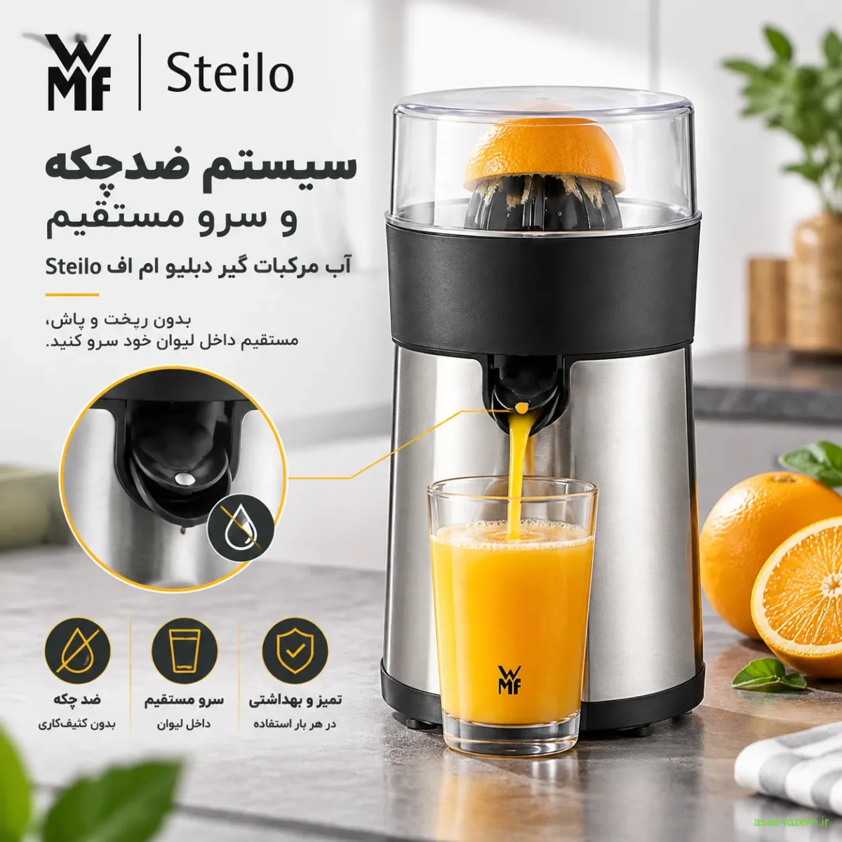 سیستم ضدچکه و سرو مستقیم آب مرکبات گیر دبلیو ام اف Steilo