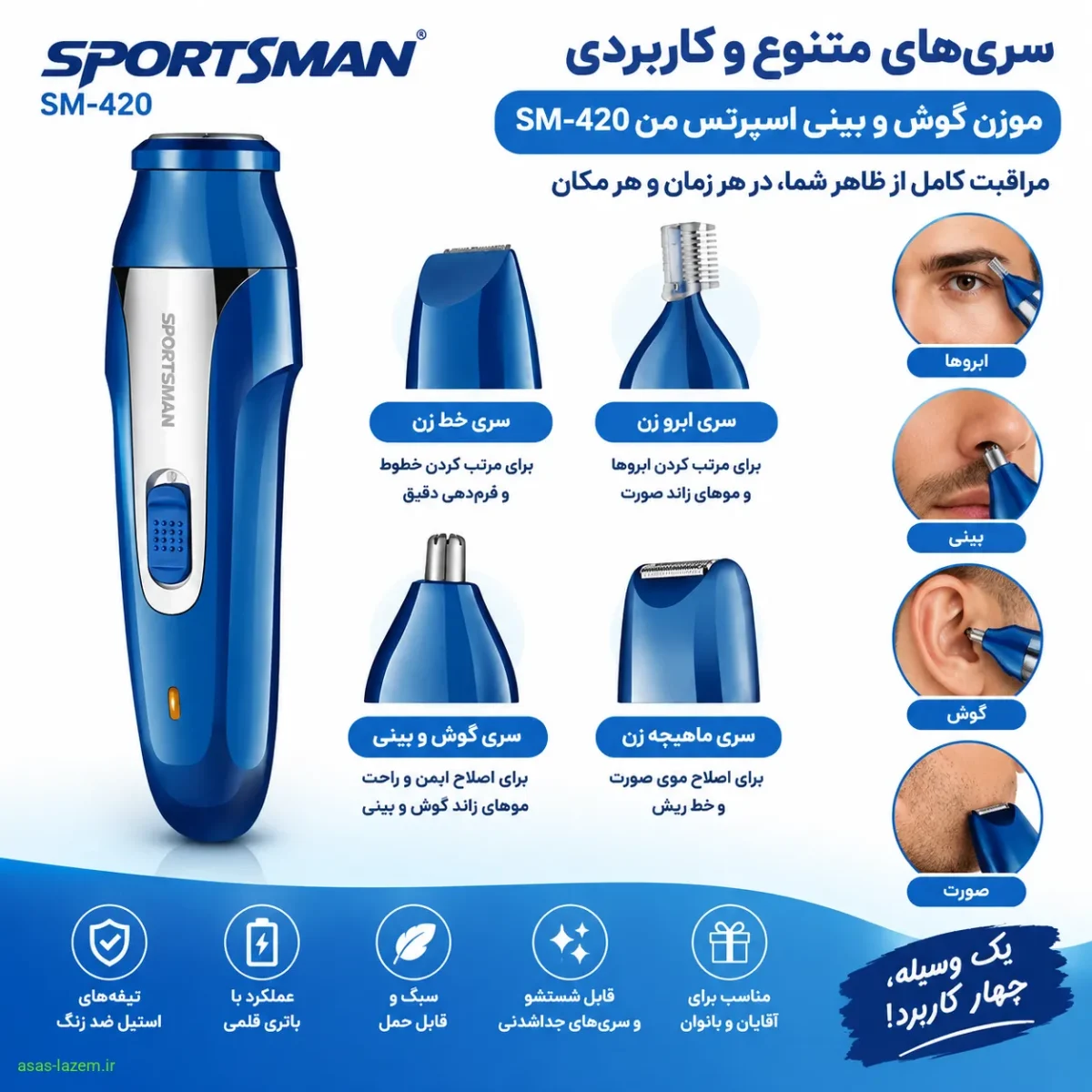سری‌های متنوع و کاربردی موزن گوش و بینی اسپرتس من SM-420