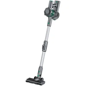 جارو شارژی عصایی گرین لاین مدل lite vacuum cleaner، با توان موتور 150 وات، باتری لیتیوم‌یونی 2200 میلی‌آمپرساعت، قابلیت استفاده دستی و ایستاده، لوله تاشو با خم‌شدن تا 180 درجه و فیلتر قابل شست‌وشو