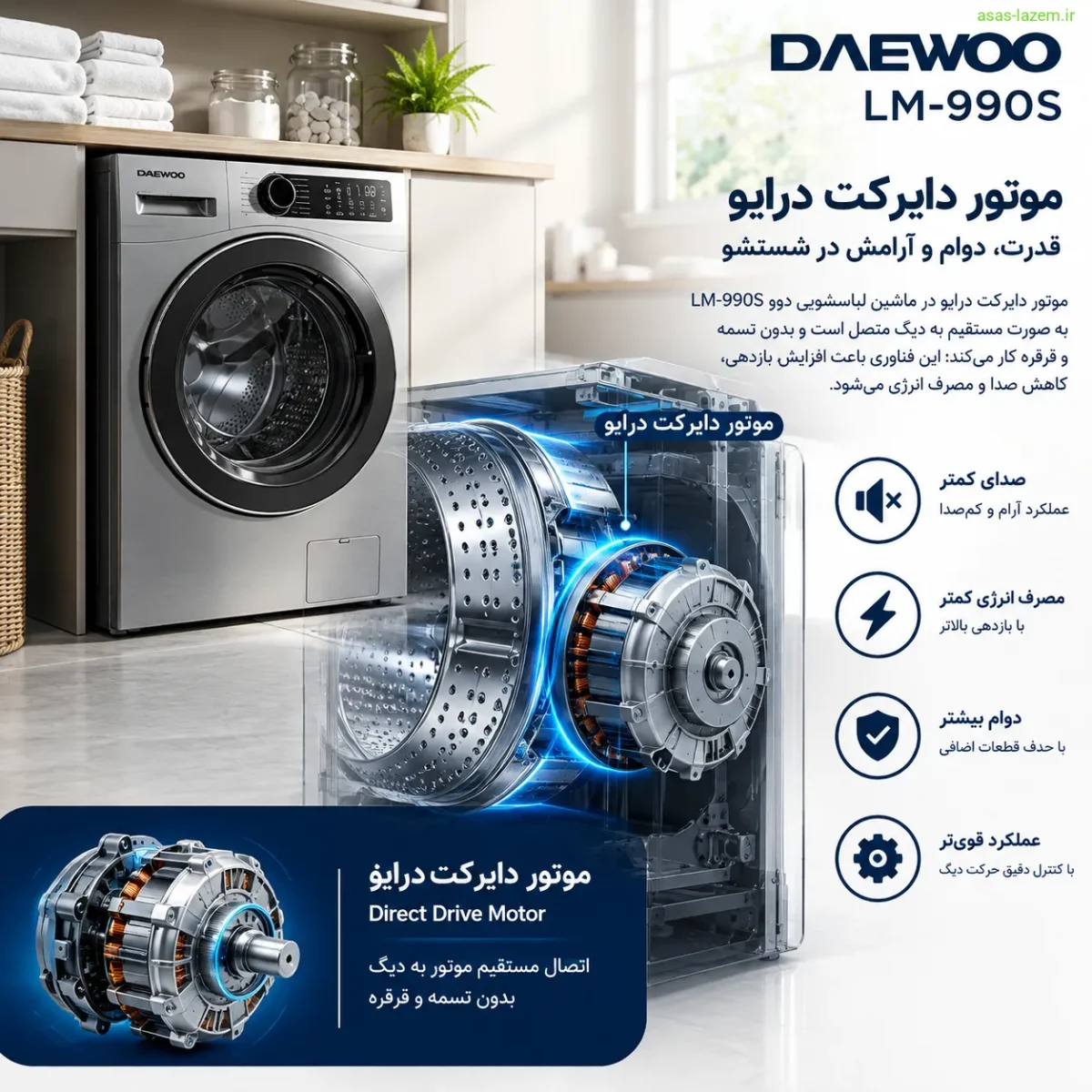 موتور دایرکت درایو ماشین لباسشویی دوو LM-990S